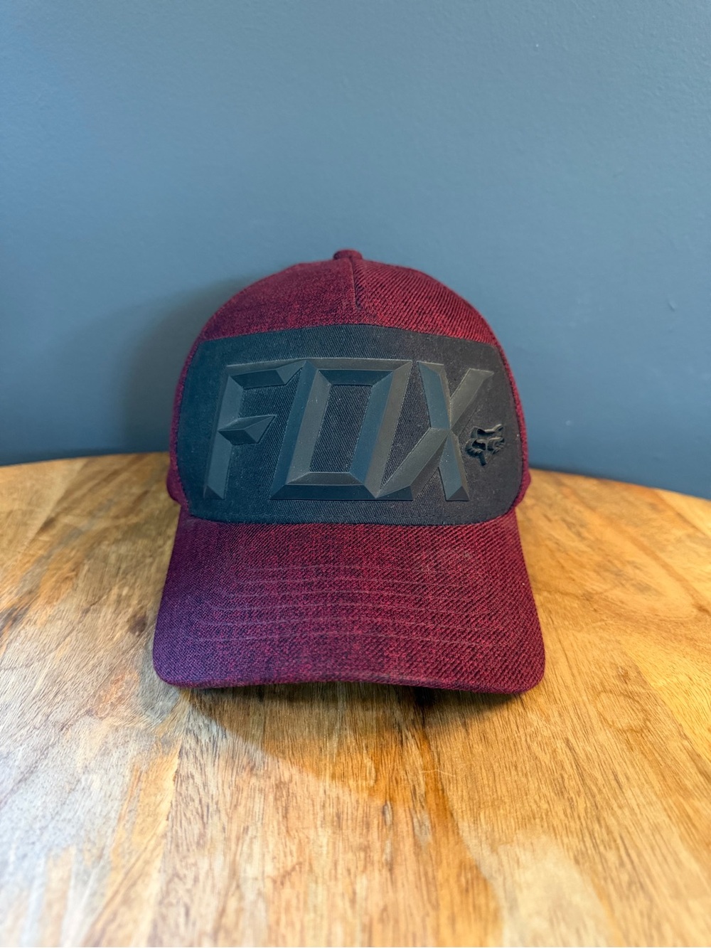 Fox Maroon Cap with Black Raised Logo Patch